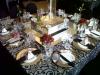 Guest Table with glass vase Patricia de Faria and Joao Soares at CHEZ CHARLENE